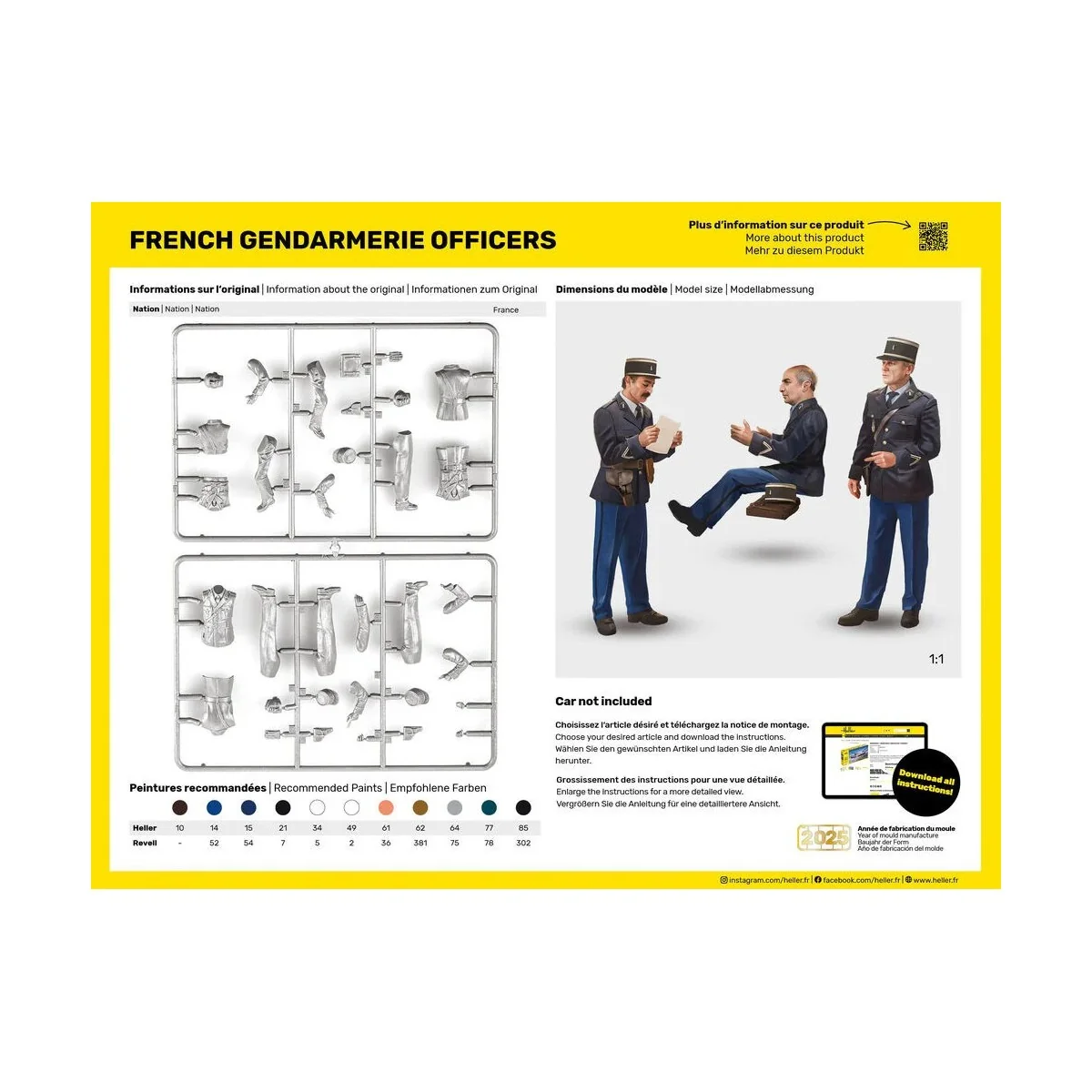 Personnages, gendarmes français 1/24 Heller Heller HEL-82751 - 2 Personnages, gendarmes français 1/24 Heller Heller HEL-82751 - 2