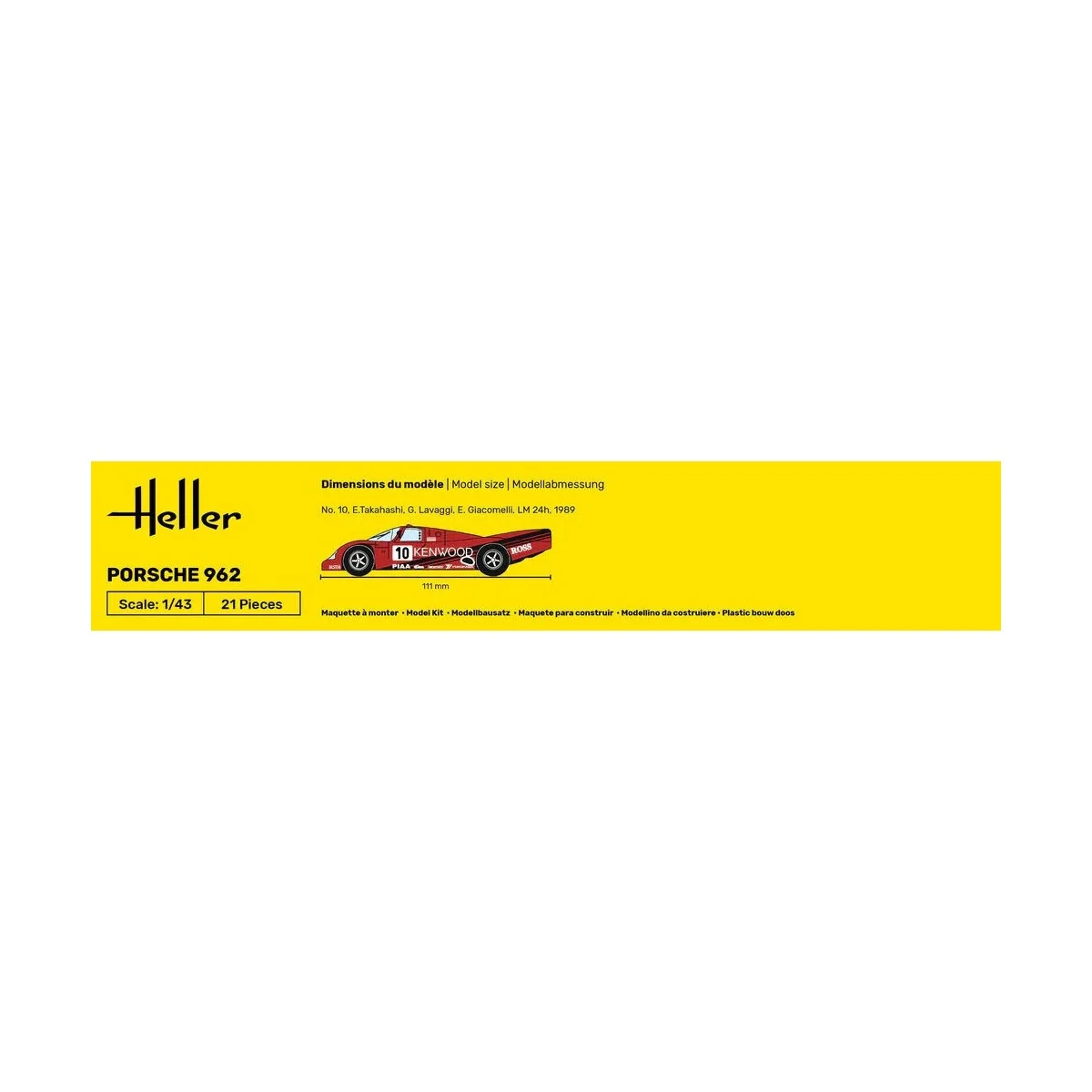 Porsche 962 1/43 Heller + colle et peintures Heller HEL-56109 - 2 Porsche 962 1/43 Heller + colle et peintures Heller HEL-56109 - 2