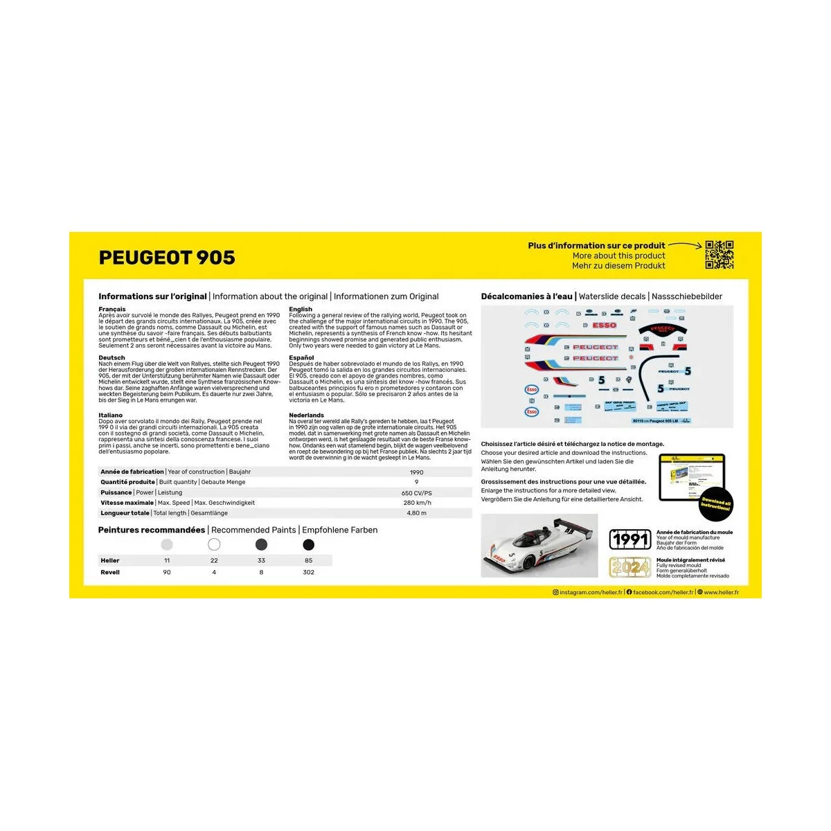 copy of Porsche 962 1/43 Heller + glue and paints Heller HEL-56110 - 2
