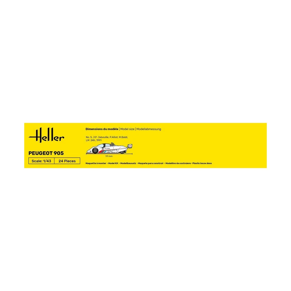 Peugeot 905 1/43 Heller + colle et peintures Heller HEL-56110 - 4 Peugeot 905 1/43 Heller + colle et peintures Heller HEL-56110 - 4