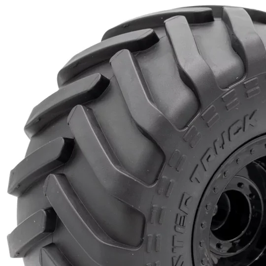 HTR-T463-Hobbytech 1/10 Black 6" Rim Monster Truck Tires