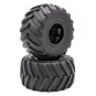HTR-T463-Hobbytech 1/10 Black 6" Rim Monster Truck Tires - HTR-T463