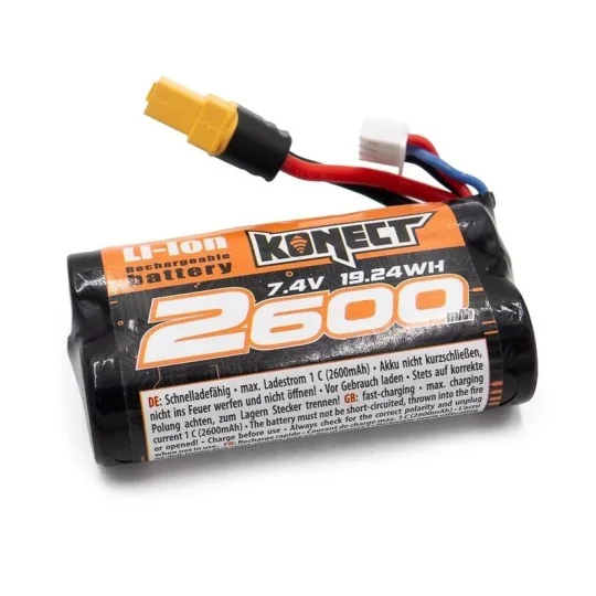 KN-LI0742600-XT60-Batterie Li-Ion 7.4V 2600mAh (XT60) Konect - KN-LI0742600-XT60