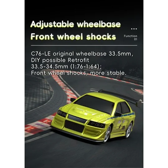 TB-C76-LE-Micro Sport Jaune C76 Limited Edition 1/76 RTR Turbo Racing - TB-C76-LE