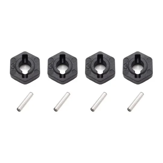 Hexagones + clavettes de roues (x4) Funtek SBX Funtek FTK-21101 - 1 FTK-21101-Hexagones + clavettes de roues (x4) Funtek SBX - FTK-21101