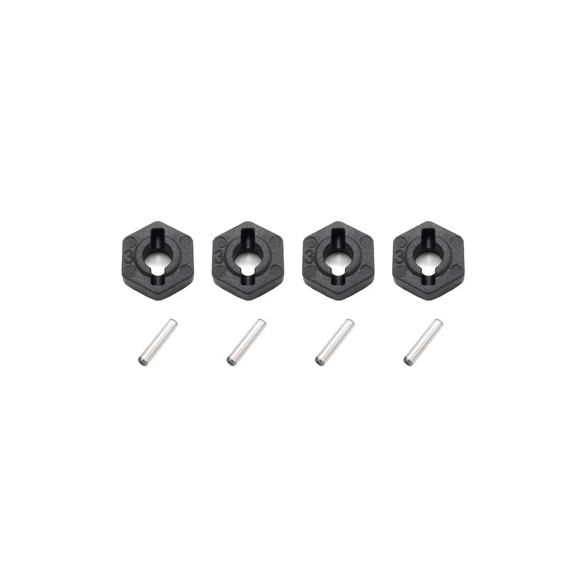 Hexagones + clavettes de roues (x4) Funtek SBX Funtek FTK-21101 - 1