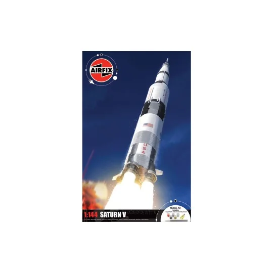 Airfix 1/144 Saturn V Airfix + Glue and Paints Airfix A50201 - 1 A50201-Airfix 1/144 Saturn V Airfix + Glue and Paints - A50201