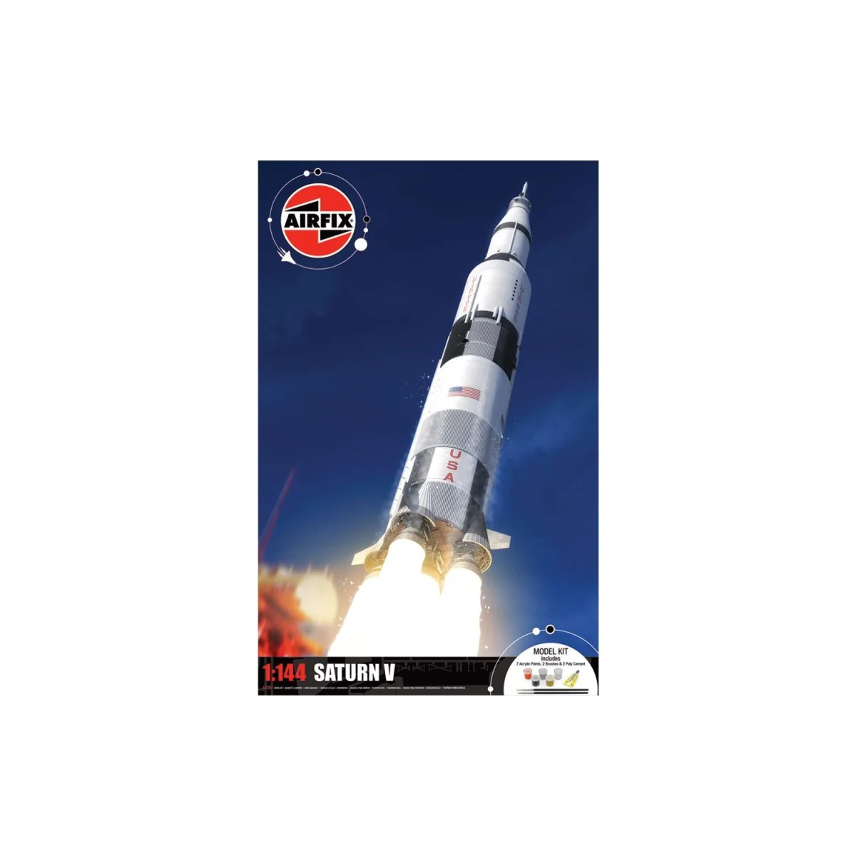 Airfix 1/144 Saturn V Airfix + Glue and Paints Airfix A50201 - 1 Airfix 1/144 Saturn V Airfix + Glue and Paints Airfix A50201 - 1