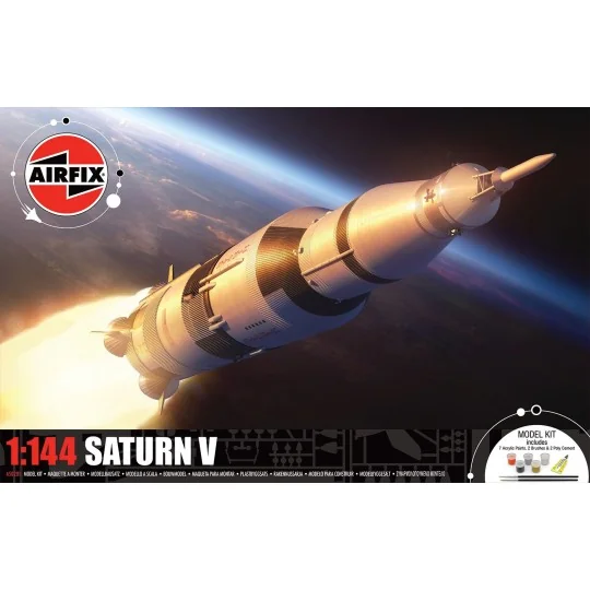 Airfix 1/144 Saturn V Airfix + Glue and Paints Airfix A50201 - 3 A50201-Airfix 1/144 Saturn V Airfix + Glue and Paints - A50201