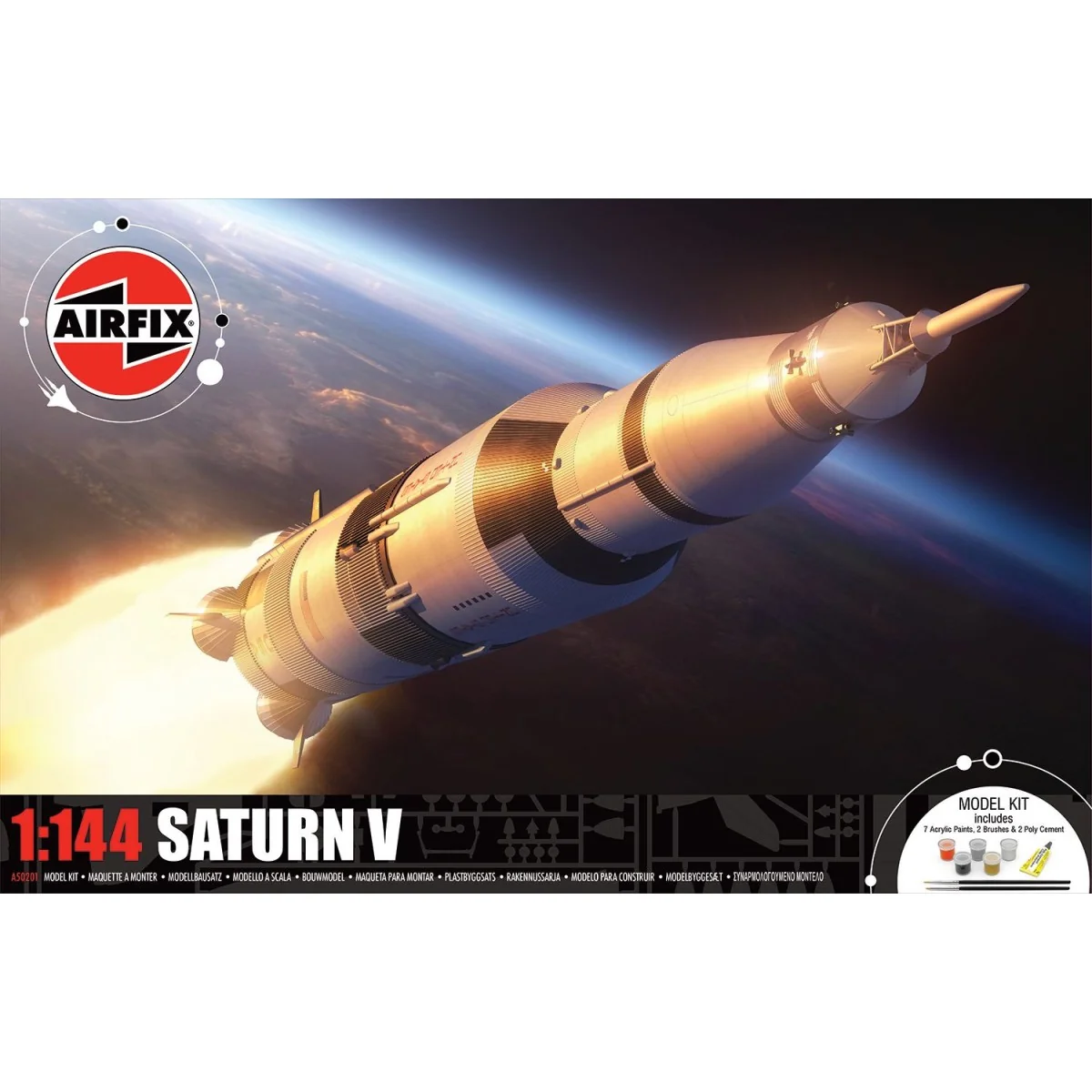 Fusée Saturn V 1/144 Airfix + colle et peintures Airfix A50201 - 3 Fusée Saturn V 1/144 Airfix + colle et peintures Airfix A50201 - 3