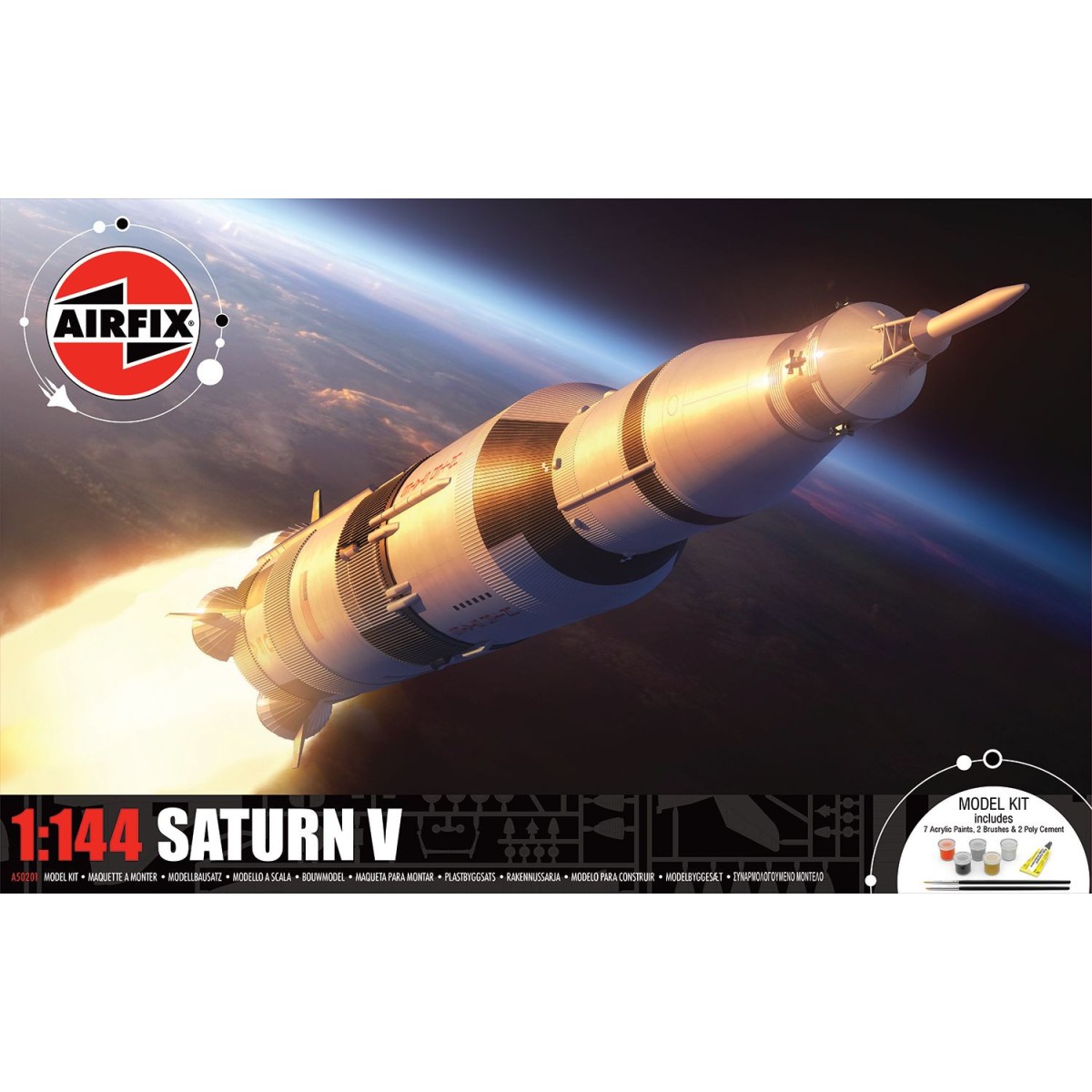 Airfix 1/144 Saturn V Airfix + Glue and Paints Airfix A50201 - 3 Airfix 1/144 Saturn V Airfix + Glue and Paints Airfix A50201 - 3