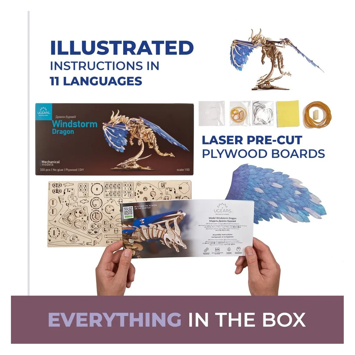 Storm Dragon 3D Wooden Puzzle UGEARS UGEARS UG-70151 - 5