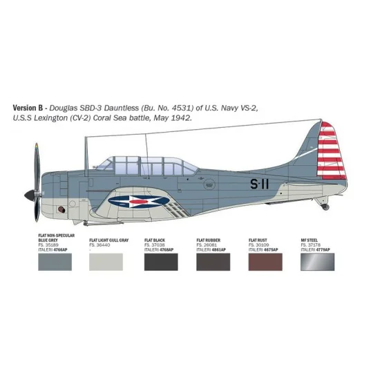 Avion SBD-3 Dauntless 1/48 Italeri Italeri I2841 - 6 I2841-Avion SBD-3 Dauntless 1/48 Italeri - I2841