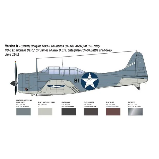 Avion SBD-3 Dauntless 1/48 Italeri Italeri I2841 - 8 I2841-Avion SBD-3 Dauntless 1/48 Italeri - I2841