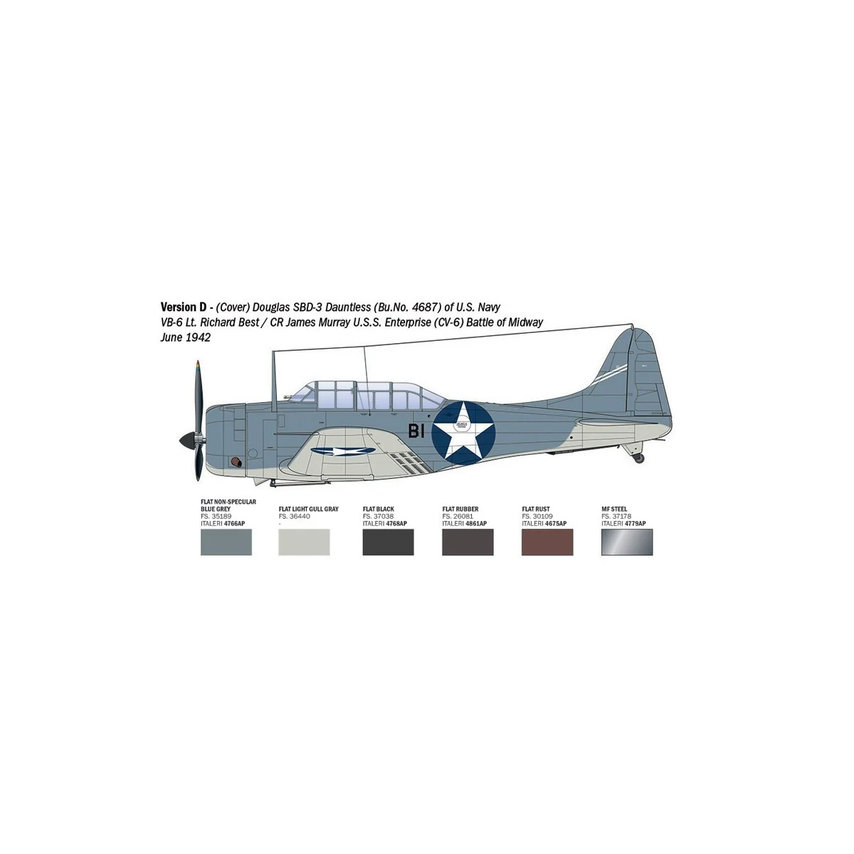 Avion SBD-3 Dauntless 1/48 Italeri Italeri I2841 - 8 Avion SBD-3 Dauntless 1/48 Italeri Italeri I2841 - 8