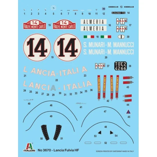 I3670-Lancia Fulvia HF Rallye M.Carlo 1972 1/24 Italeri