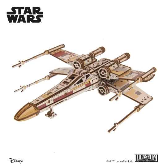Luke Skywalker's X-Wing Star Wars 3D Wooden Puzzle UGEARS UGEARS UG-70269 - 12 UG-70269-Luke Skywalker's X-Wing Star Wars 3D Wooden Puzzle UGEARS - UG-70269