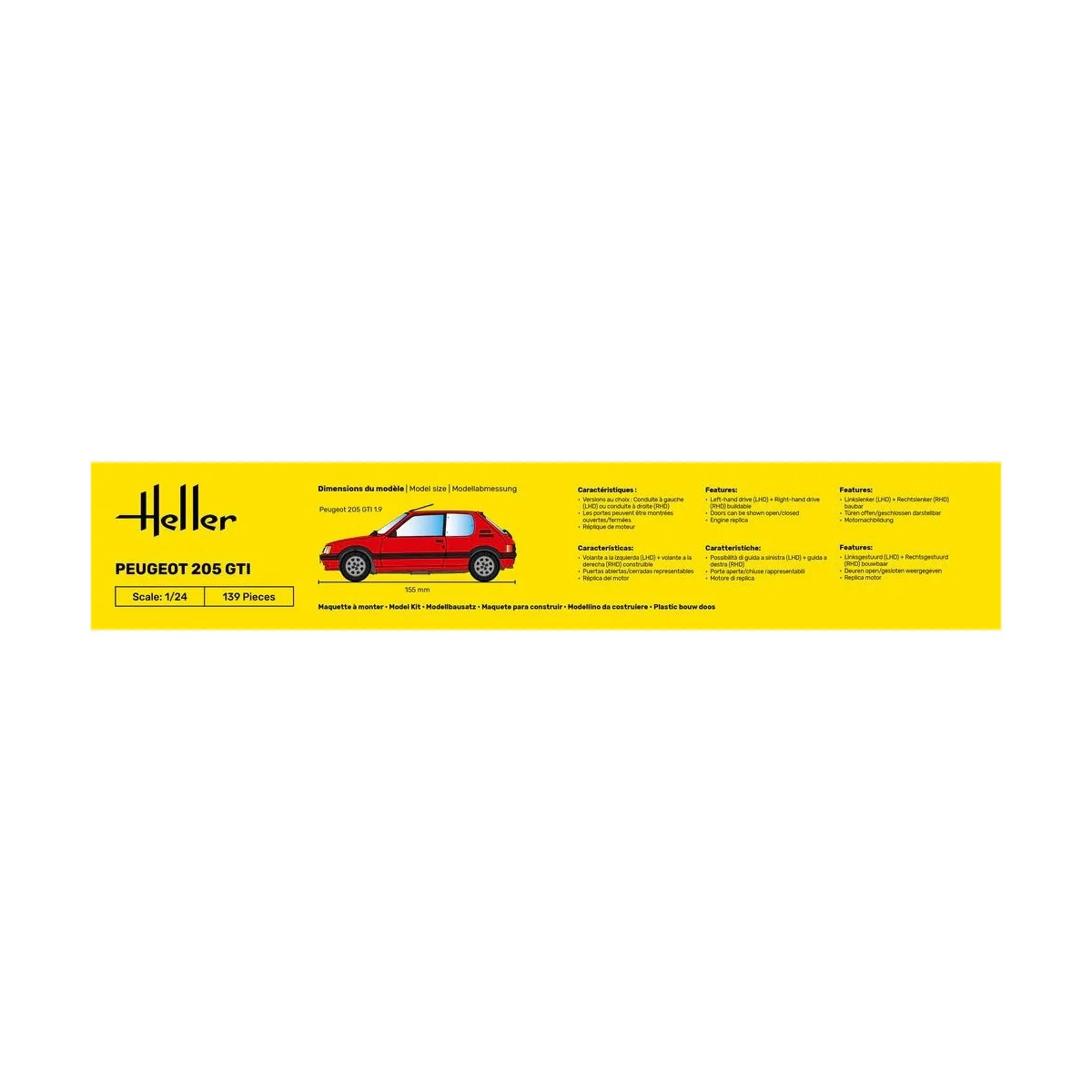 Peugeot 205 GTI 1/24 Heller + colle et peintures Heller HEL-58705 - 4 Peugeot 205 GTI 1/24 Heller + colle et peintures Heller HEL-58705 - 4