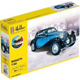 Bugatti T 50 1/24 Heller + colle et peintures Heller HEL-56706 - 1