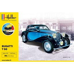 Bugatti T 50 1/24 Heller + colle et peintures Heller HEL-56706 - 2