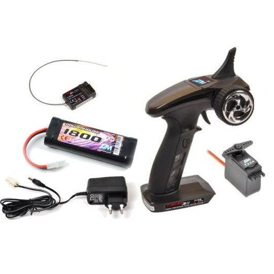 T4618L-Pack Radio Racer 3S + Chargeur + NiMh 1800mAh + Servo T224 T2M