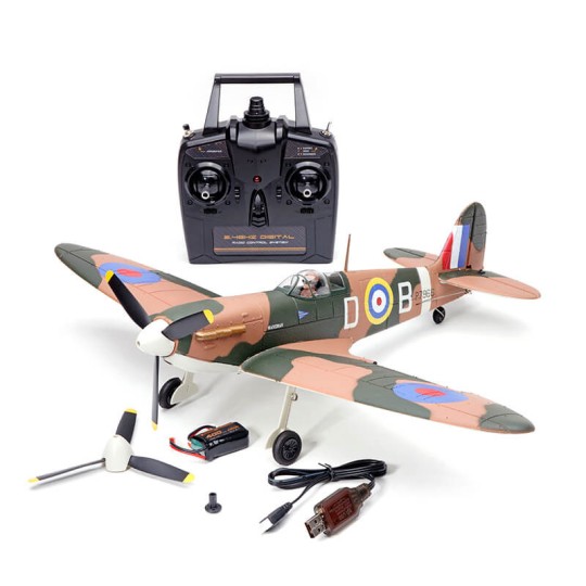 V768-5-Avion Spitfire MKII 500mm brushless avec stabilisateur de vol RTF Volantex