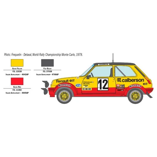 Renault 5 Alpine Rally 1/24 Italeri Italeri I3652 - 5 I3652-Renault 5 Rallye des Alpes 1/24 Italeri - I3652