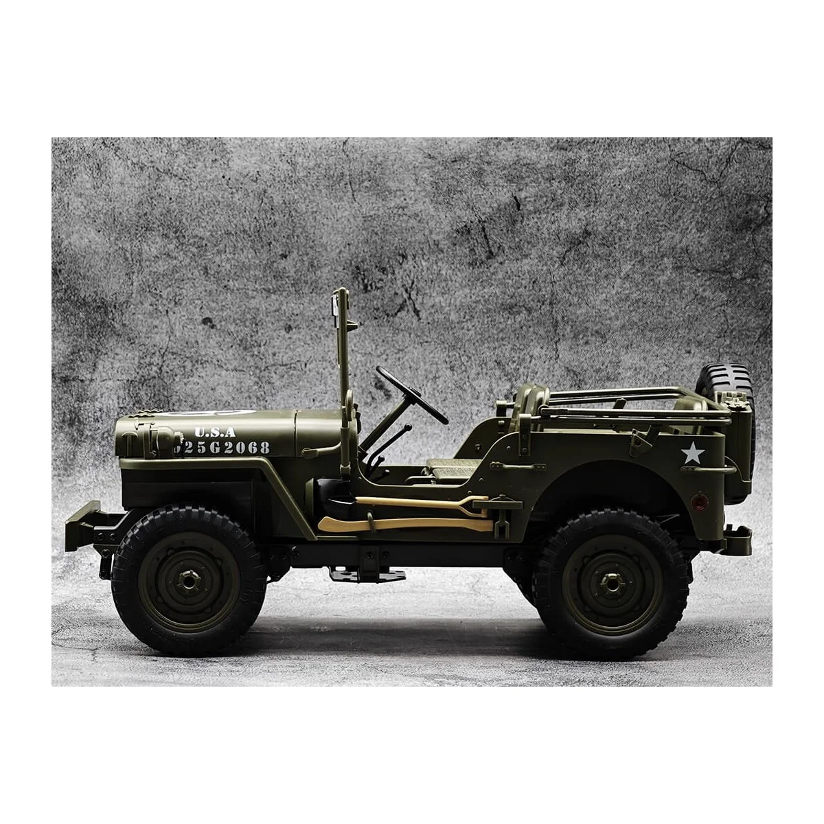 Military Jeep Willys 4WD with Lights 1/10 RTR E-Zee RC - EZ-G2068