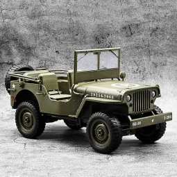 Jeep Willys militaire 4wd avec éclairage 1/10 RTR E-Zee RC - EZ-G20...