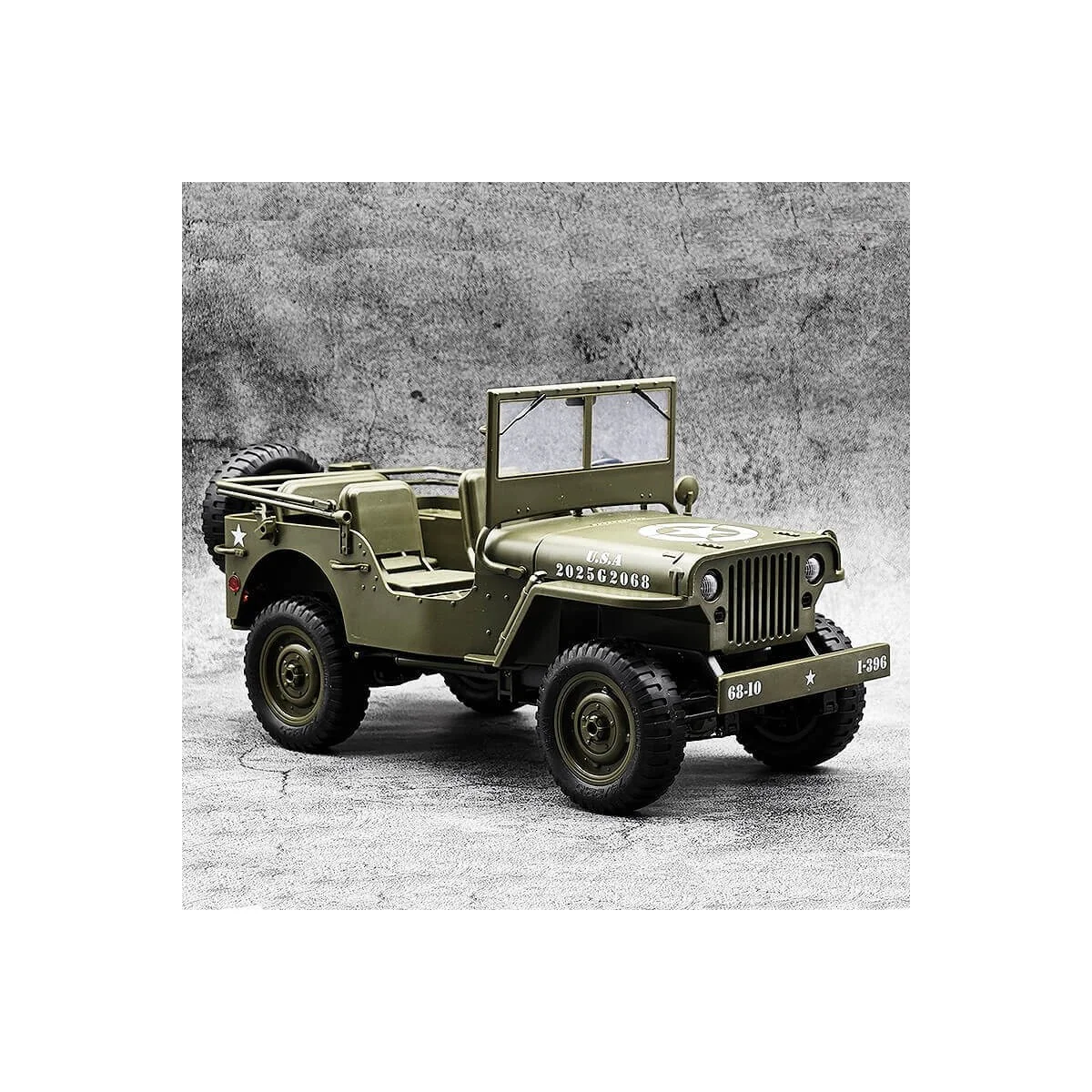 Jeep Willys militaire 4wd avec éclairage 1/10 RTR E-Zee RC - EZ-G2068