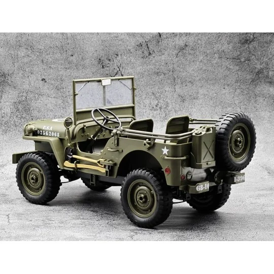 Military Jeep Willys 4WD with Lights 1/10 RTR E-Zee RC - EZ-G2068 EZ-G2068-Military Jeep Willys 4WD with Lights 1/10 RTR E-Zee RC - EZ-G2068
