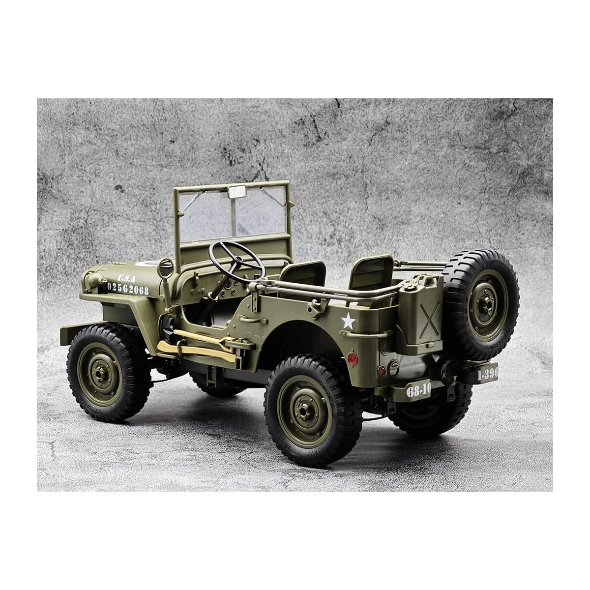 Jeep Willys militaire 4wd avec éclairage 1/10 RTR E-Zee RC - EZ-G2068