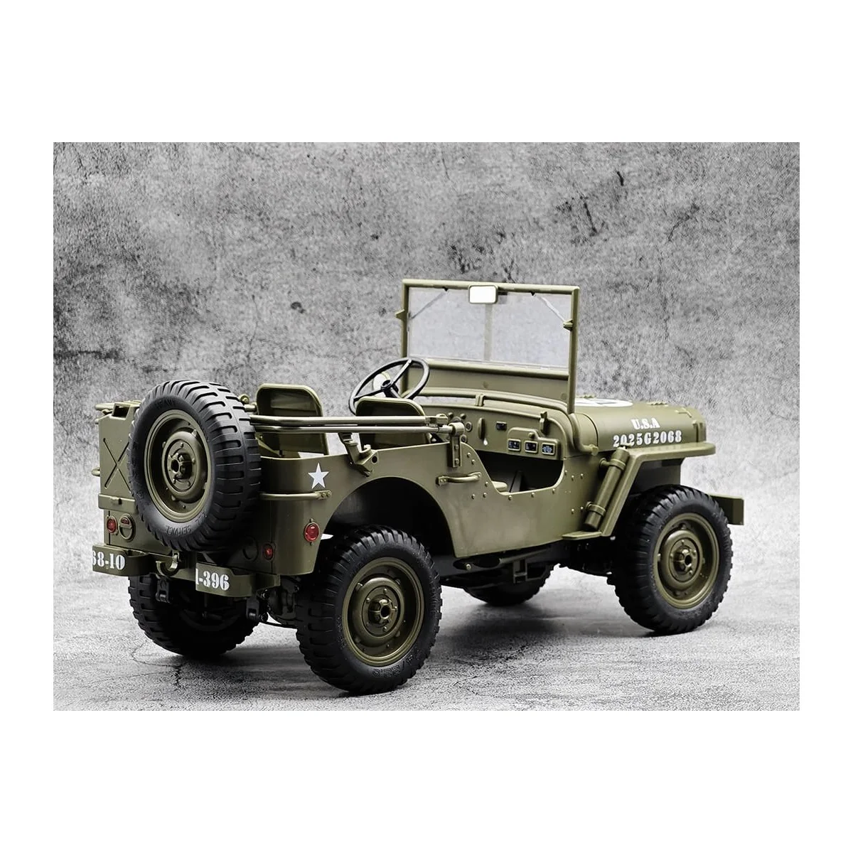 Military Jeep Willys 4WD with Lights 1/10 RTR E-Zee RC - EZ-G2068