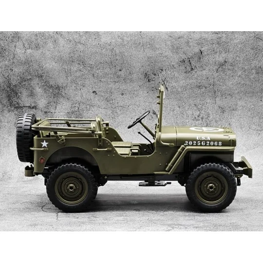 Military Jeep Willys 4WD with Lights 1/10 RTR E-Zee RC - EZ-G2068 EZ-G2068-Military Jeep Willys 4WD with Lights 1/10 RTR E-Zee RC - EZ-G2068
