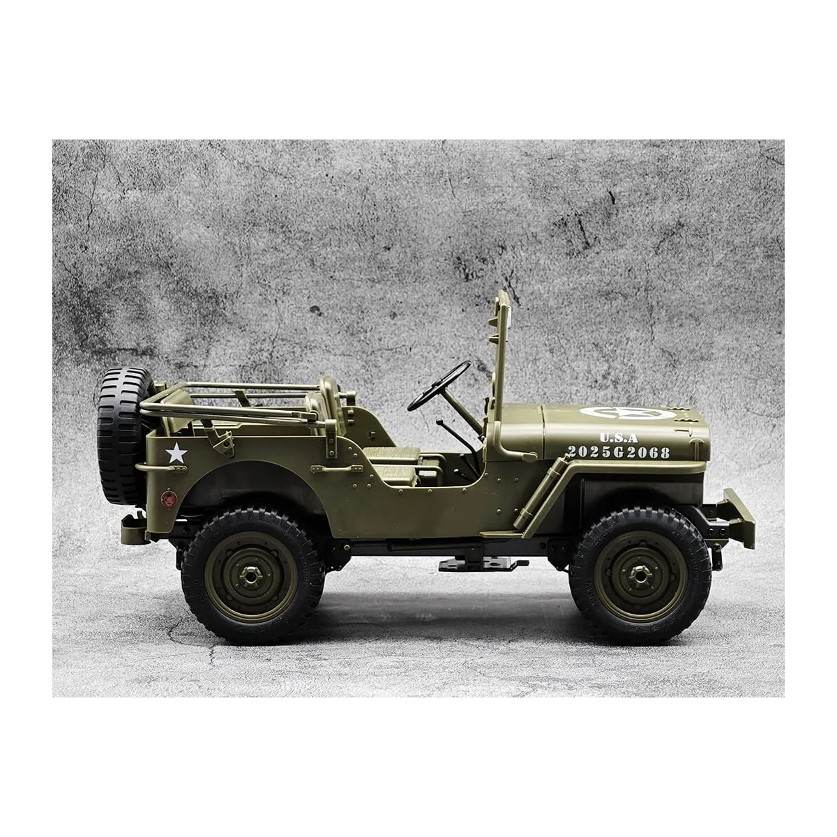 Military Jeep Willys 4WD with Lights 1/10 RTR E-Zee RC - EZ-G2068