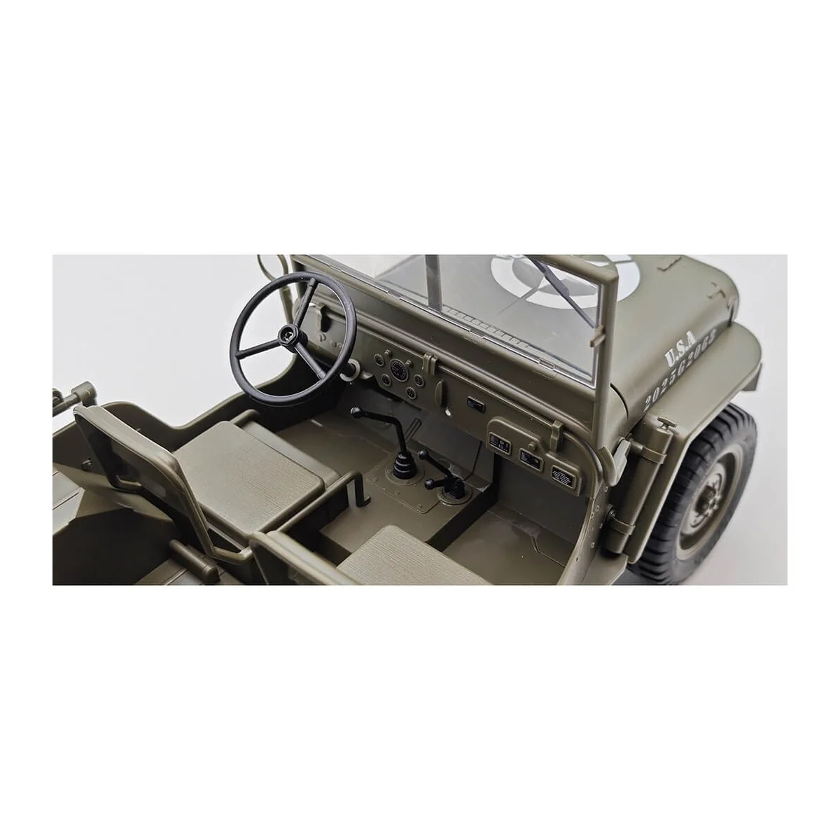 Military Jeep Willys 4WD with Lights 1/10 RTR E-Zee RC - EZ-G2068 Military Jeep Willys 4WD with Lights 1/10 RTR E-Zee RC - EZ-G2068
