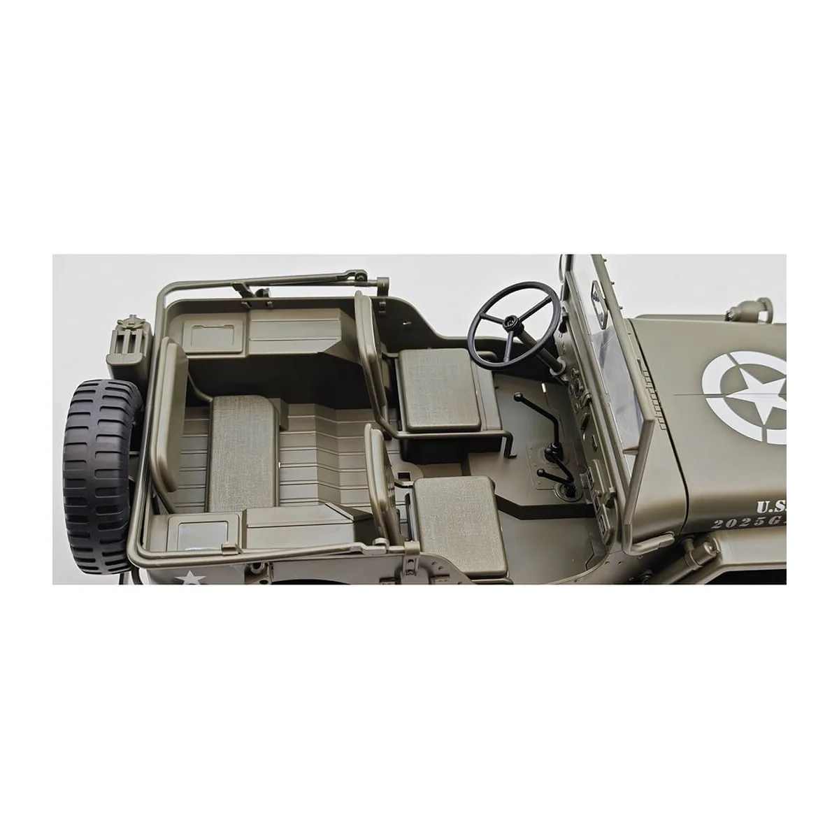 Jeep Willys militaire 4wd avec éclairage 1/10 RTR E-Zee RC - EZ-G2068