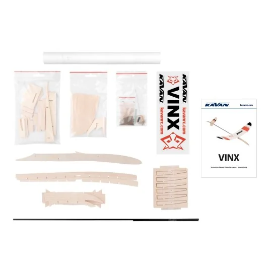 Vinx DLG glider 600mm Kavan balsa kit - KAV02.8037 KAV02.8037-Kavan Vinx DLG 600mm Balsa Glider Kit - KAV02.8037