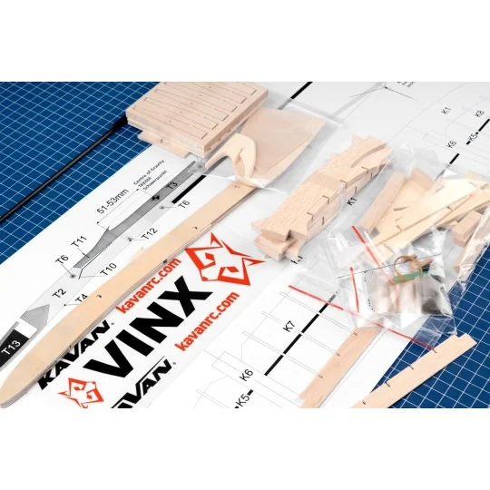 Vinx DLG glider 600mm Kavan balsa kit - KAV02.8037 KAV02.8037-Kavan Vinx DLG 600mm Balsa Glider Kit - KAV02.8037