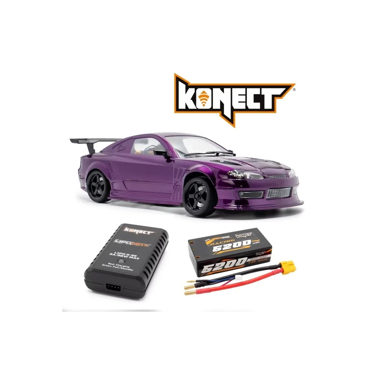 Voiture piste Drift OVER-D10 S15 1/10 Pack RTR HobbyTech - 1.OVER.D...