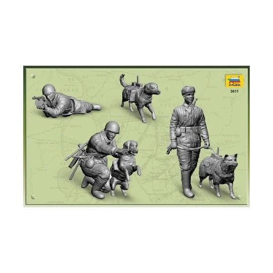 Z3611-Chasseurs de Chars Russes avec chiens 1/35 Zvezda