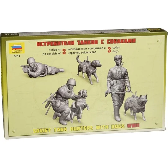 Z3611-Russian Tank Hunters with Dogs 1/35 Zvezda