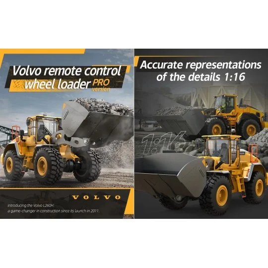 500907693-Volvo L260H Loader 1/16 RTR Carson - Metal model with sound and lights