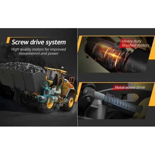 500907693-Chargeuse Volvo L260H 1/16 RTR Carson - Modèle métal avec son et lumières