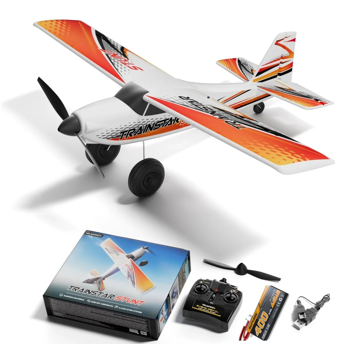 Volantex TrainStar STUNT 500mm 4CH Brushless RC Plane with Xpilot G...