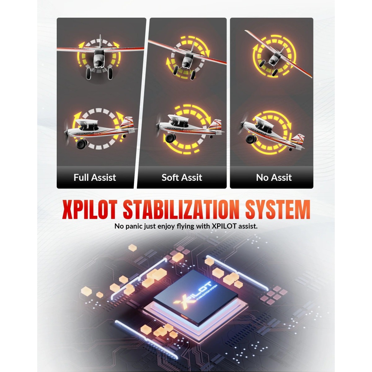 Volantex TrainStar STUNT 500mm 4CH Brushless RC Plane with Xpilot G...