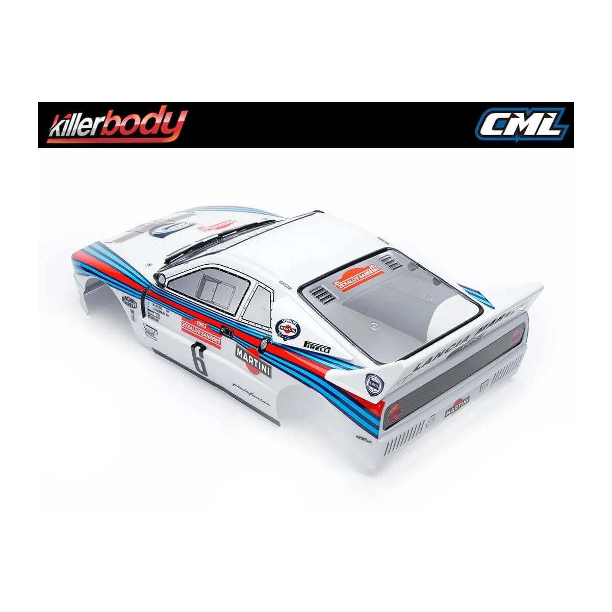 Killerbody painted bodyshell, Lancia 037 Rally, 190 mm, 1/10 scale, Ref. 488.