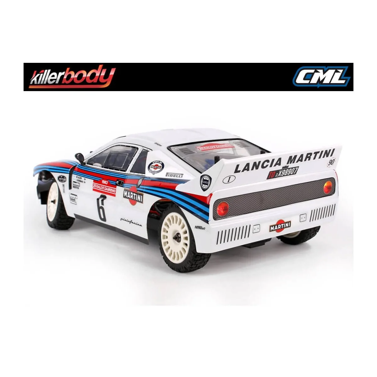 Killerbody painted body shell for Lancia 037 Rally, 190 mm, 1/10 sc...