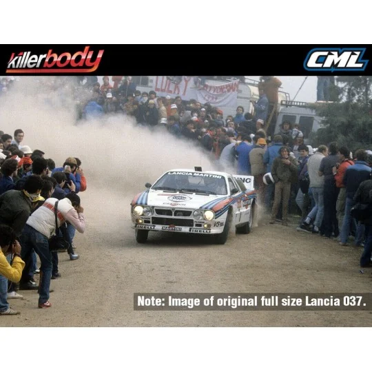 KB48840-Killerbody painted body shell for Lancia 037 Rally, 190 mm, 1/10 scale, Ref. 48840.