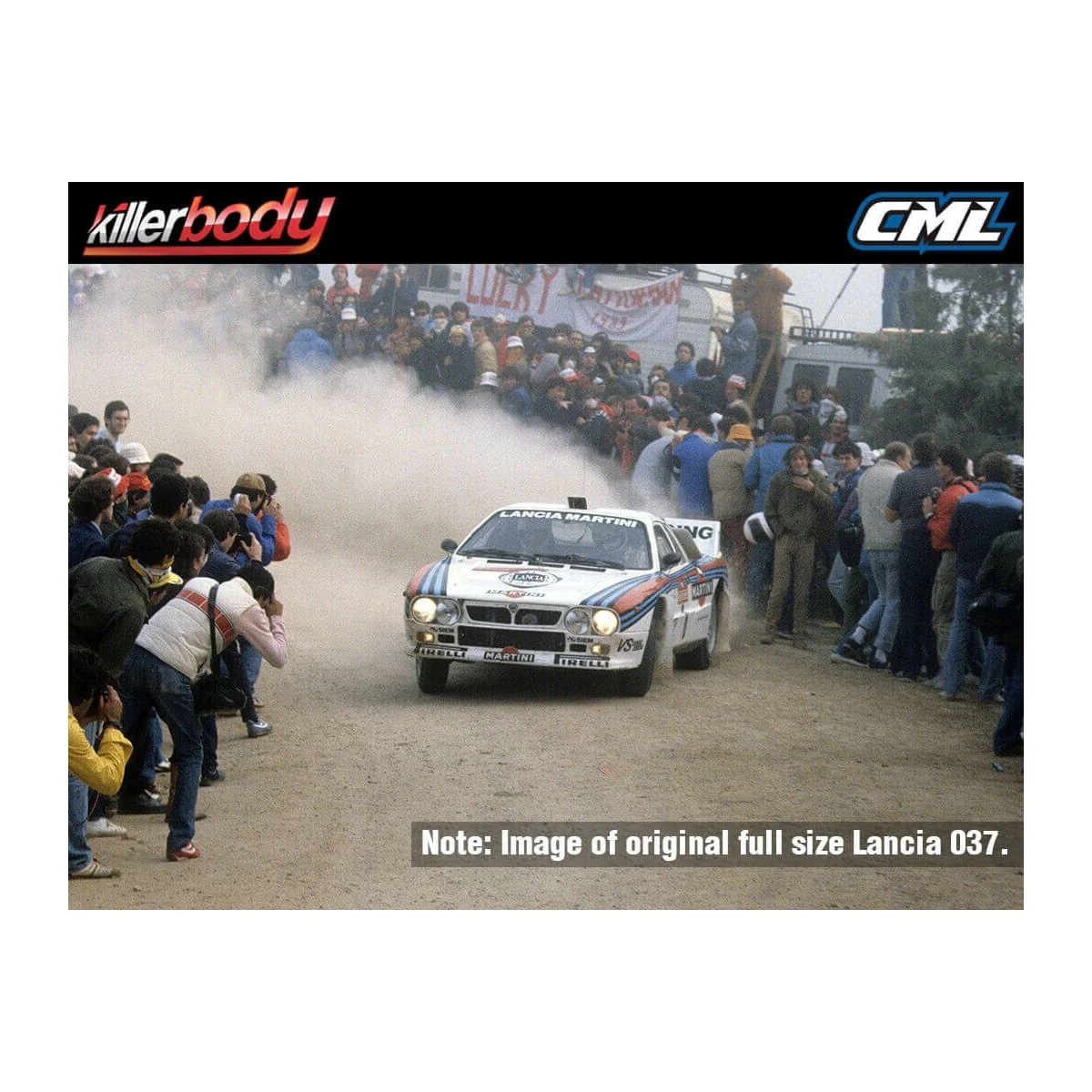 Killerbody painted body shell for Lancia 037 Rally, 190 mm, 1/10 sc...